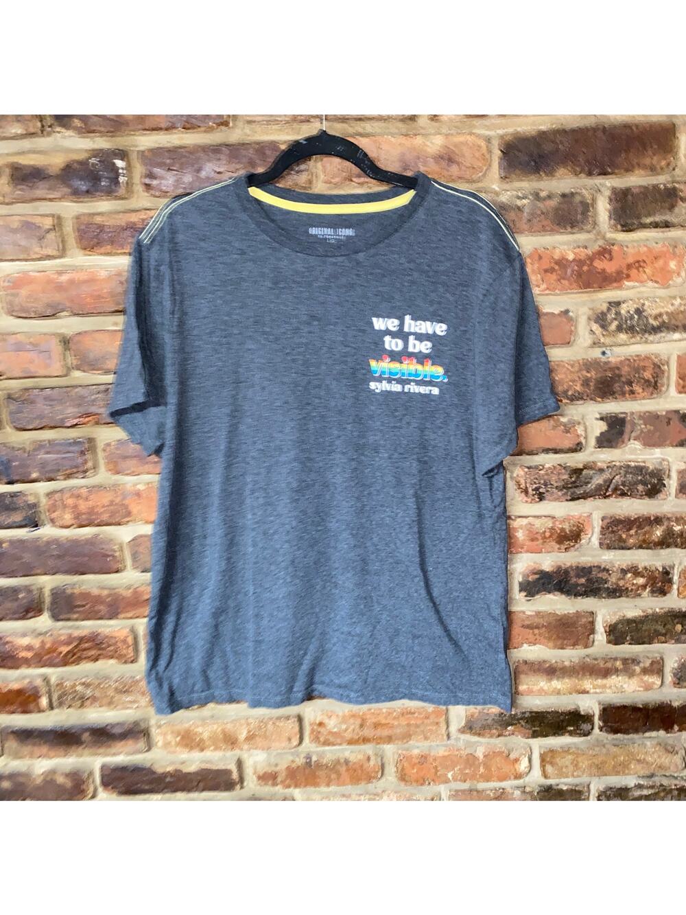 Original Icons by Topsville Sylvia Rivera Pride Short Sleeve T-Shirt Size Large